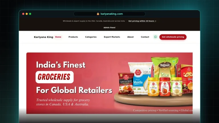 Kariyana King homepage, designed and built by RankYouUp